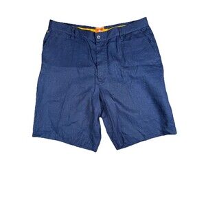 Tommy Bahama Linen Shorts Men’s 38 Blue Flat Front Island Resort Casual